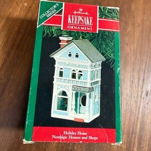 Hallmark Keepsake Nostalgic Holiday Home Ornament - Blue and White
